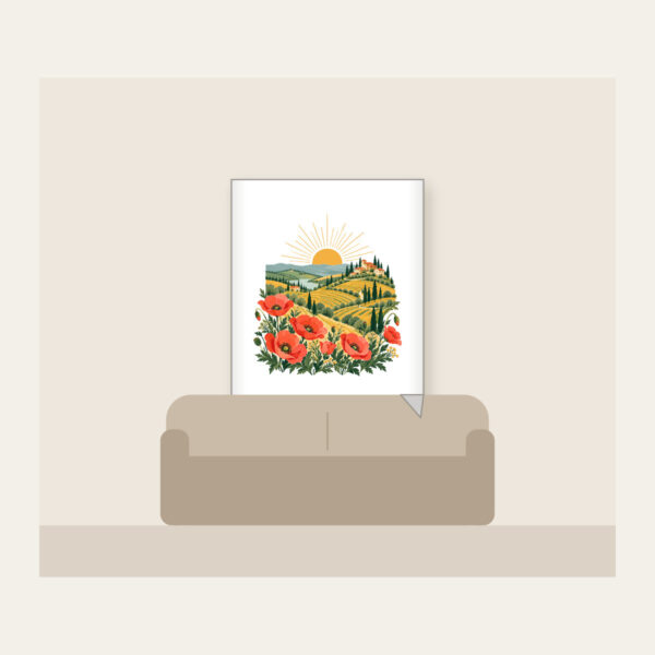 Product image Terraced Hills at Sunrise with Poppies Fleece Blanket