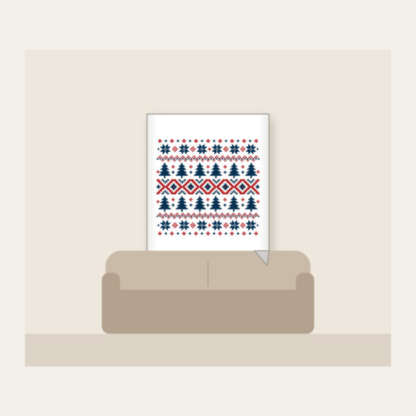 Product image Fair-Isle Pines and Stars Fleece Blanket