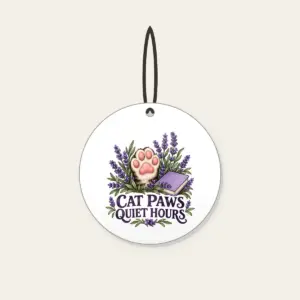 CAT PAWS QUIET HOURS Ceramic Ornament in white