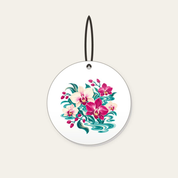 Product image Orchids and Lagoon Ripples Ceramic Ornament