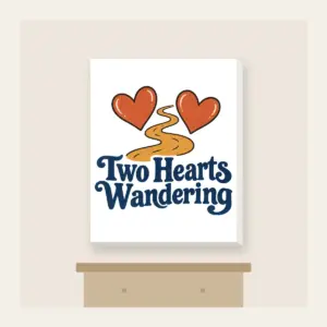 Two Hearts Wandering Canvas Print in white