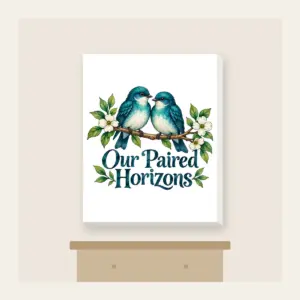 Our Paired Horizons Canvas Print in white