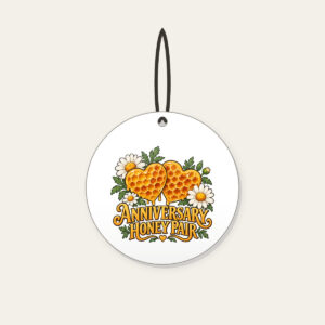 ANNIVERSARY HONEY PAIR Ceramic Ornament in white