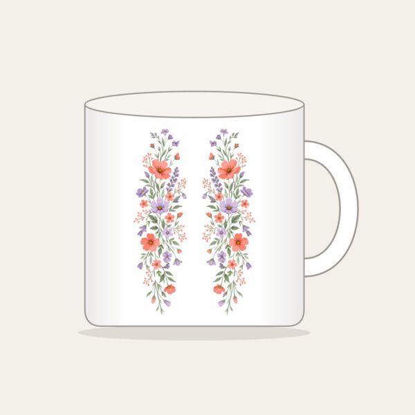 Product image Drifting Wildflowers in Coral and Lilac Mug
