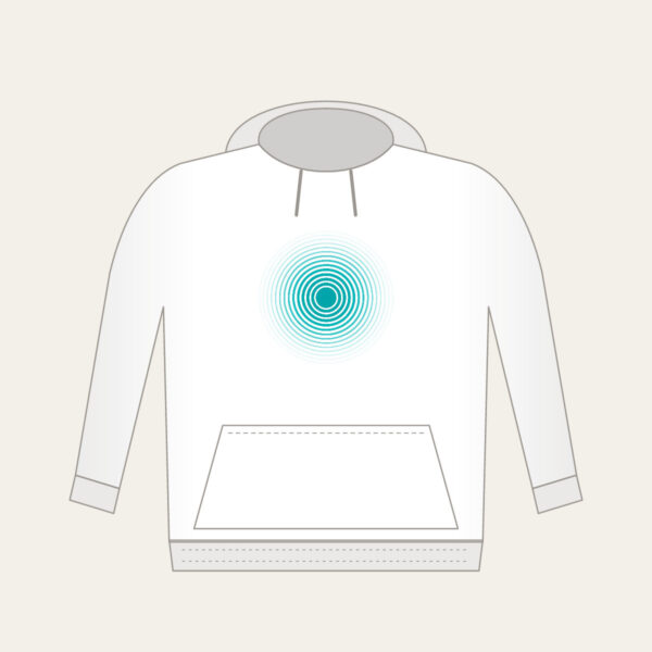 Product image Teal Ripple Rings Fading to White Hoodie