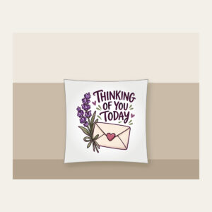 THINKING OF YOU TODAY Pillow in white