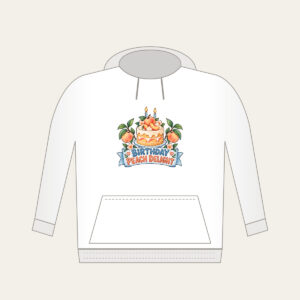 BIRTHDAY PEACH DELIGHT Hoodie in white