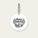 Mom's Pebble Path Ceramic Ornament in white
