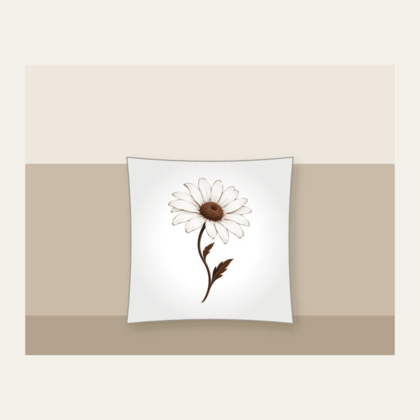 Product image Single Daisy with Curved Stem Pillow