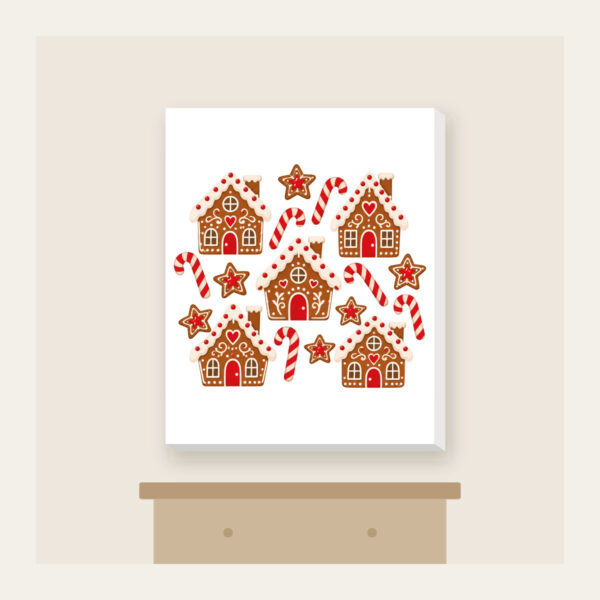 Product image Gingerbread Houses and Candy Canes Canvas Print