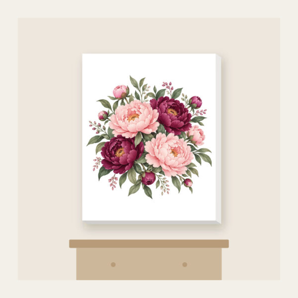 Product image Blush and Plum Peony Blooms Canvas Print