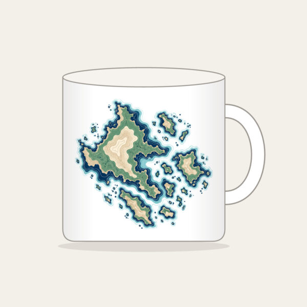 Product image Topographic Coastline and Islands Map Mug