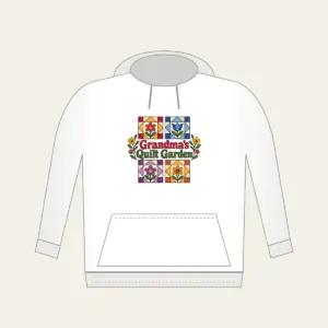 Grandma's Quilt Garden Hoodie in white