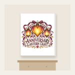 ANNIVERSARY LANTERN LIGHT Canvas Print in white