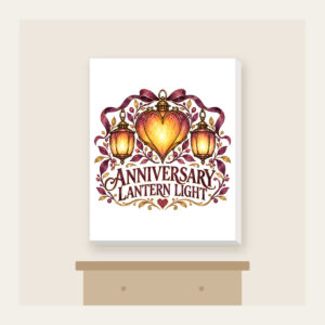 ANNIVERSARY LANTERN LIGHT Canvas Print in white