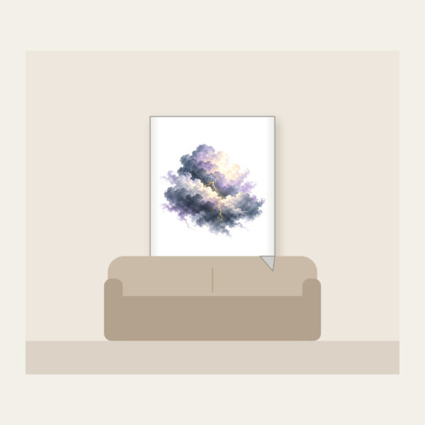 Product image Storm Clouds with Gold Lightning Fleece Blanket