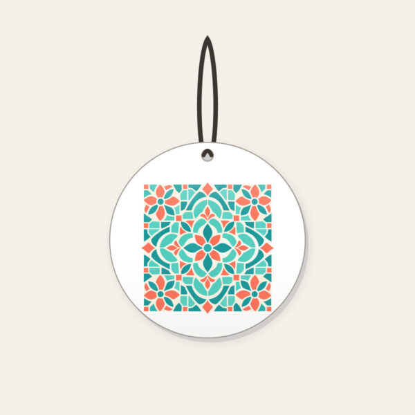 Product image Aqua and Coral Mosaic Tiles Ceramic Ornament