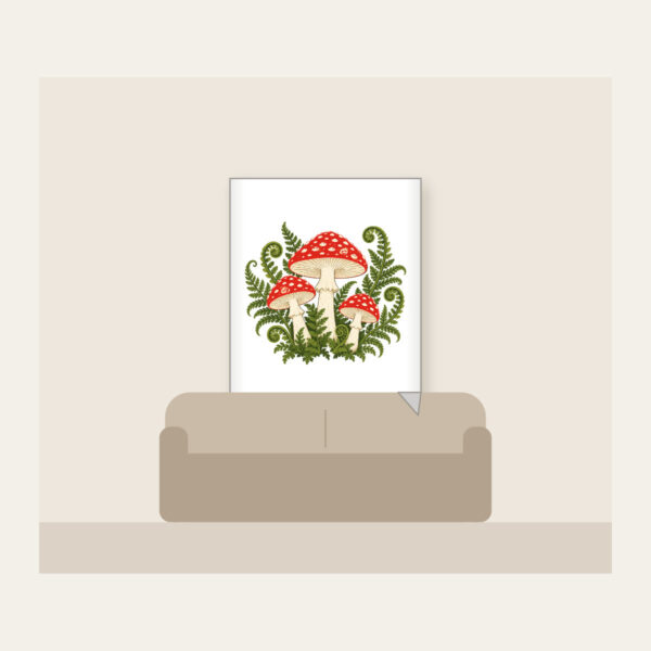 Product image Red Toadstool Trio with Curling Ferns Fleece Blanket
