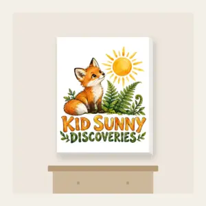 KID SUNNY DISCOVERIES Canvas Print in white