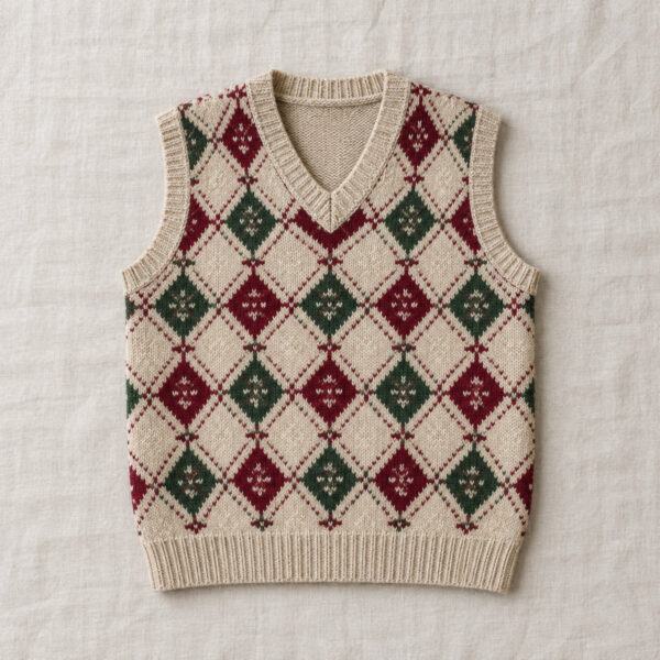 Product image Heirloom Diamond Knitted V-Neck Vest