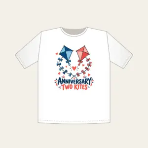 ANNIVERSARY TWO KITES T-Shirt in white