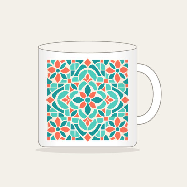 Product image Aqua and Coral Mosaic Tiles Mug