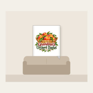 Grandma's Orchard Basket Fleece Blanket in white
