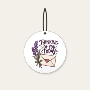 THINKING OF YOU TODAY Ceramic Ornament in white