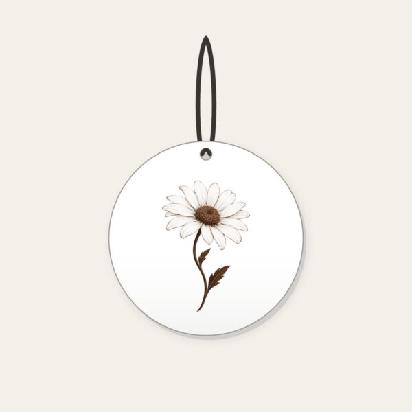 Product image Single Daisy with Curved Stem Ceramic Ornament