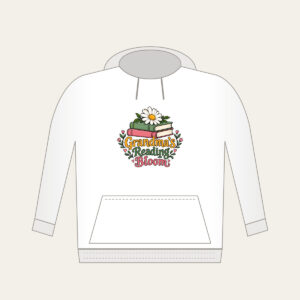 Grandma's Reading Bloom Hoodie in white