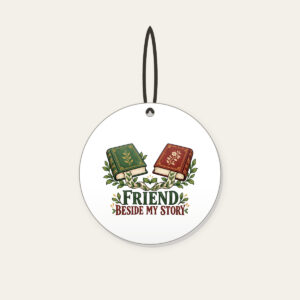 FRIEND BESIDE MY STORY Ceramic Ornament in white