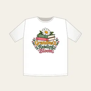 Grandma's Reading Bloom T-Shirt in white