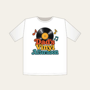 Dad's Vinyl Afternoon T-Shirt in white