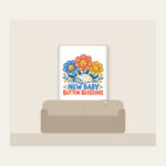 NEW BABY BUTTON BLOSSOMS Fleece Blanket in white