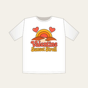 Valentine Sunset Stroll T-Shirt in white