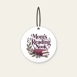 Mom's Reading Nook Ceramic Ornament in white