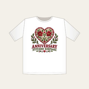 ANNIVERSARY STITCHED KEEPSAKE T-Shirt in white