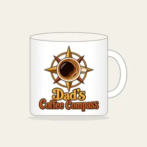 Dad's Coffee Compass Mug in white