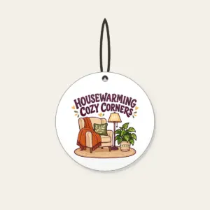 HOUSEWARMING COZY CORNERS Ceramic Ornament in white