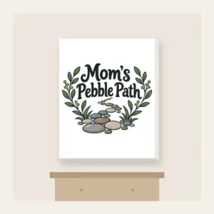 Mom's Pebble Path Canvas Print in white