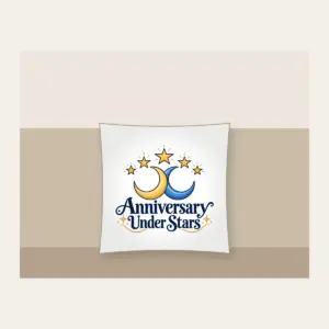 Anniversary Under Stars Pillow in white