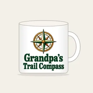 Grandpa's Trail Compass Mug in white