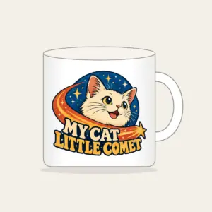 MY CAT LITTLE COMET Mug in white