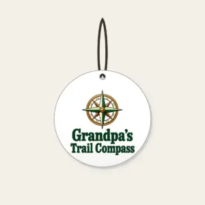 Grandpa's Trail Compass Ceramic Ornament in white