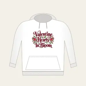 Valentine Hearts In Bloom Hoodie in white