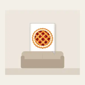 Lattice Berry Pie Fleece Blanket in white: A lattice-top pie bursting with red berries and a cream crust edge.