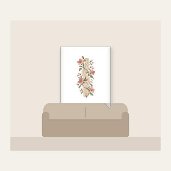 Product image Cable Pattern Twined with Little Flowers Fleece Blanket