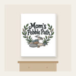 Mom's Pebble Path Canvas Print in white