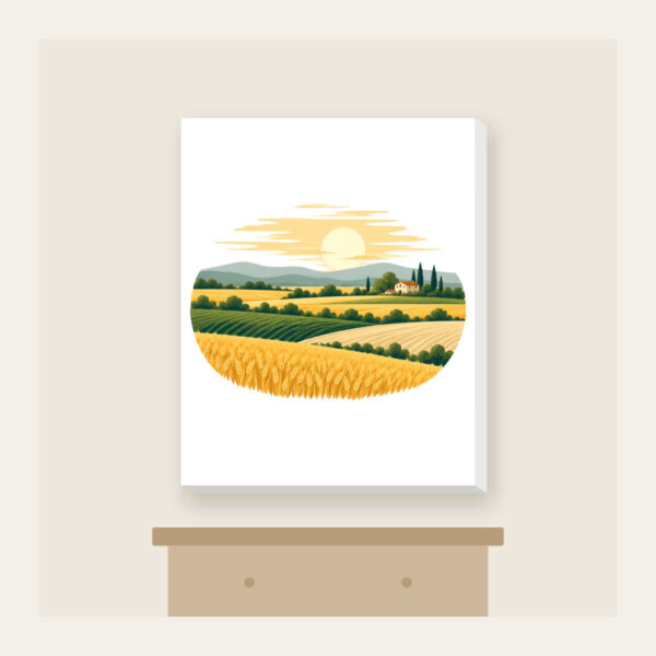 Product image Farm Field Strips Under a Low Sun Canvas Print