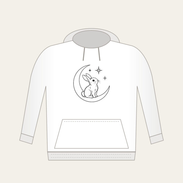 Product image Line-Art Rabbit on a Crescent Moon Hoodie